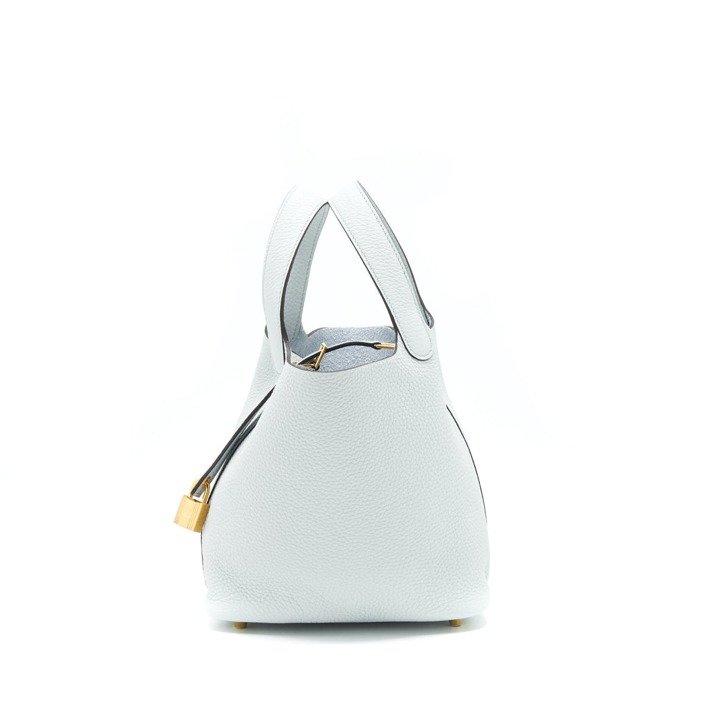 HERMES PICOTIN 18 LOCK BAG BLUE PALE GHW