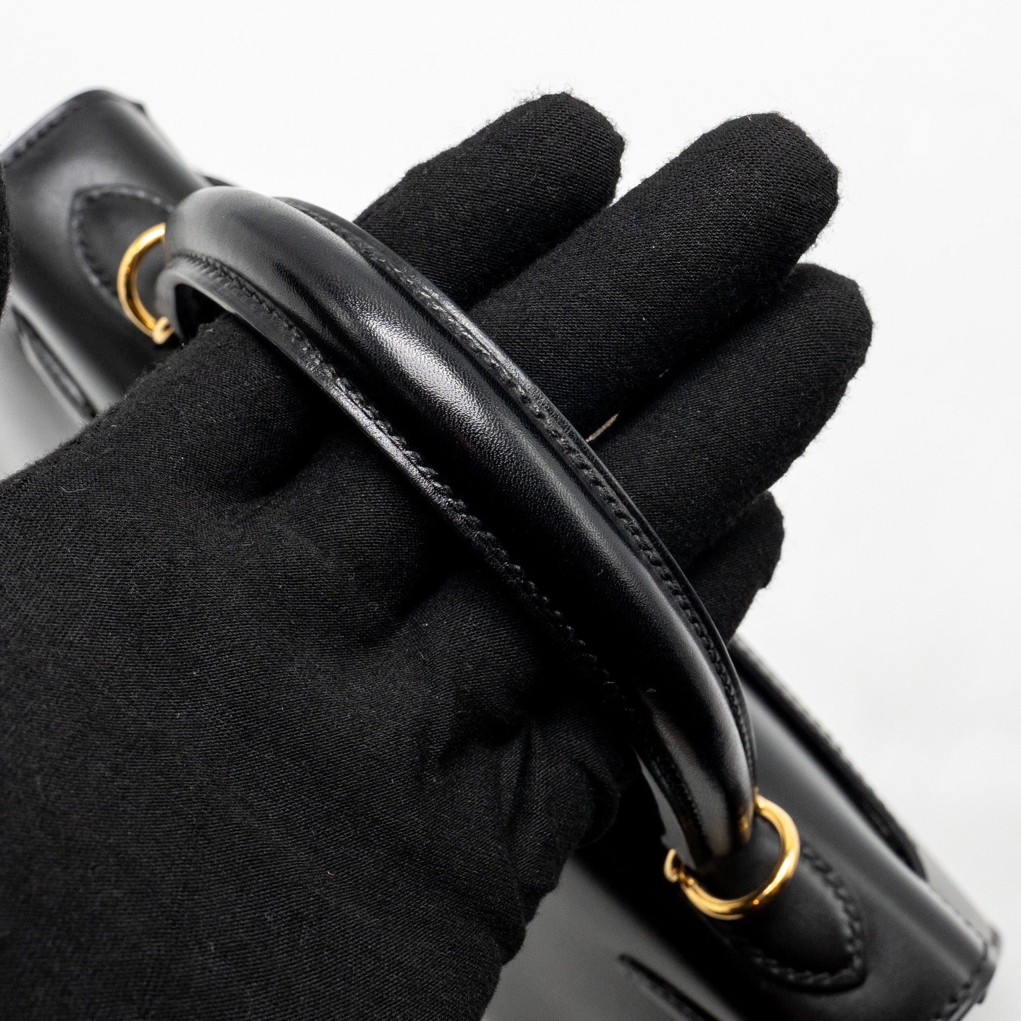 HERMES KELLY 25 BOX BLACK GHW