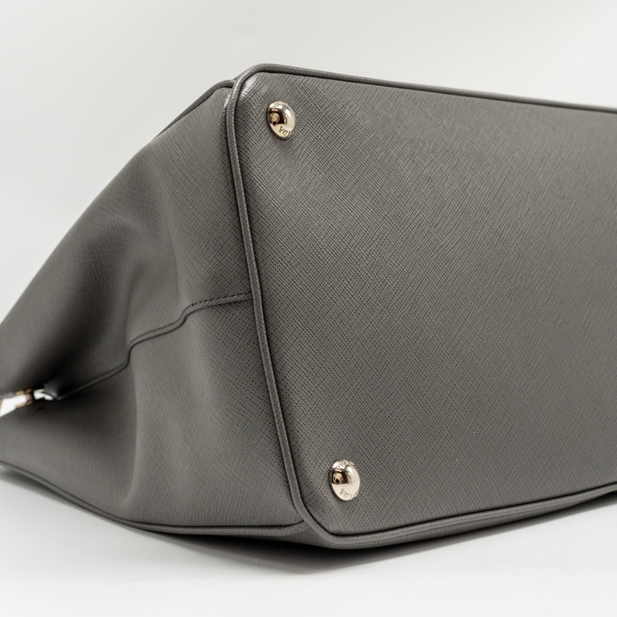 PRADA GALLERIA SAFFIANO TOTE BAG CALFSKIN GREY SHW