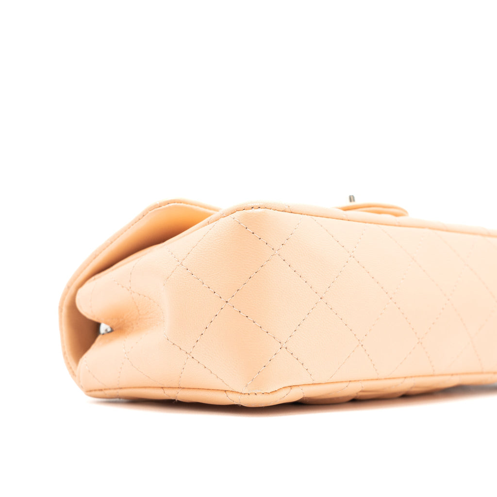 CHANEL MINI RECTANGULAR FLAP BAG LAMBSKIN PINK SHW