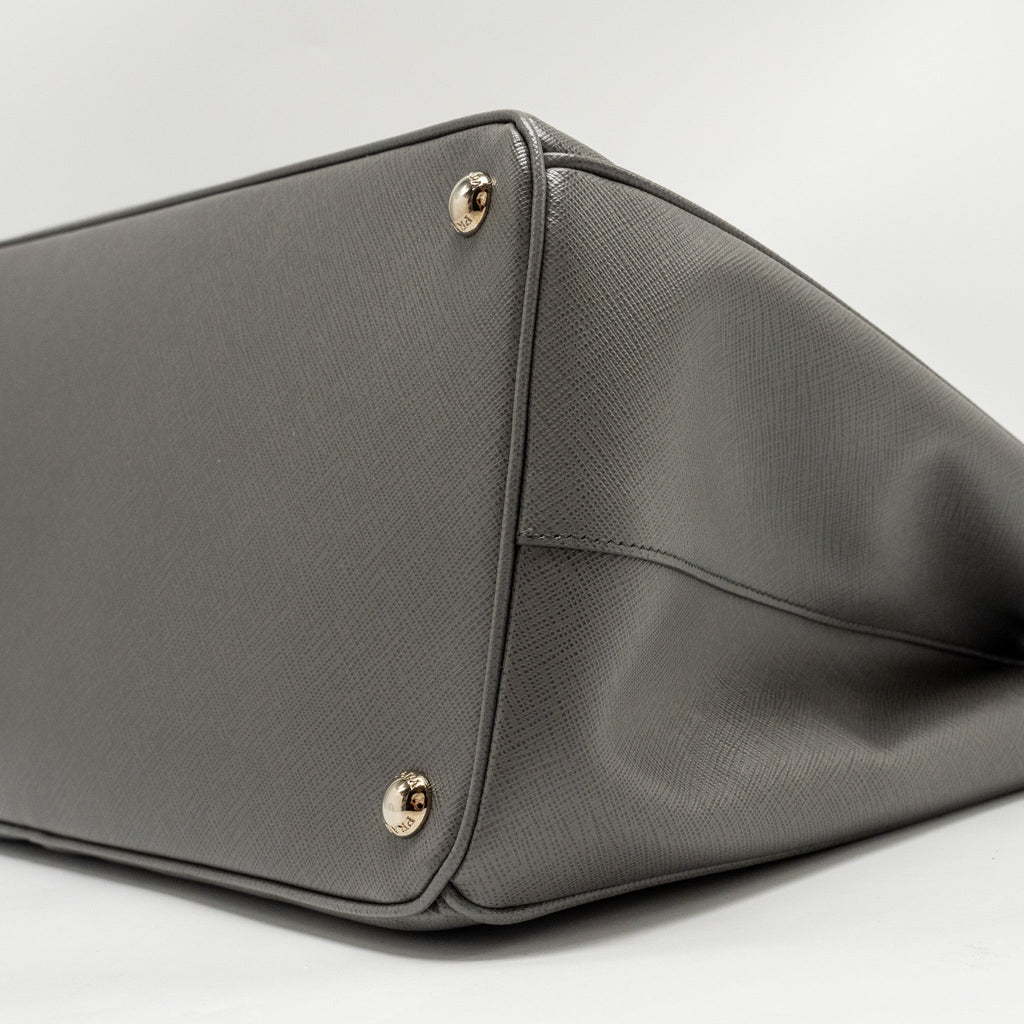PRADA GALLERIA SAFFIANO TOTE BAG CALFSKIN GREY SHW