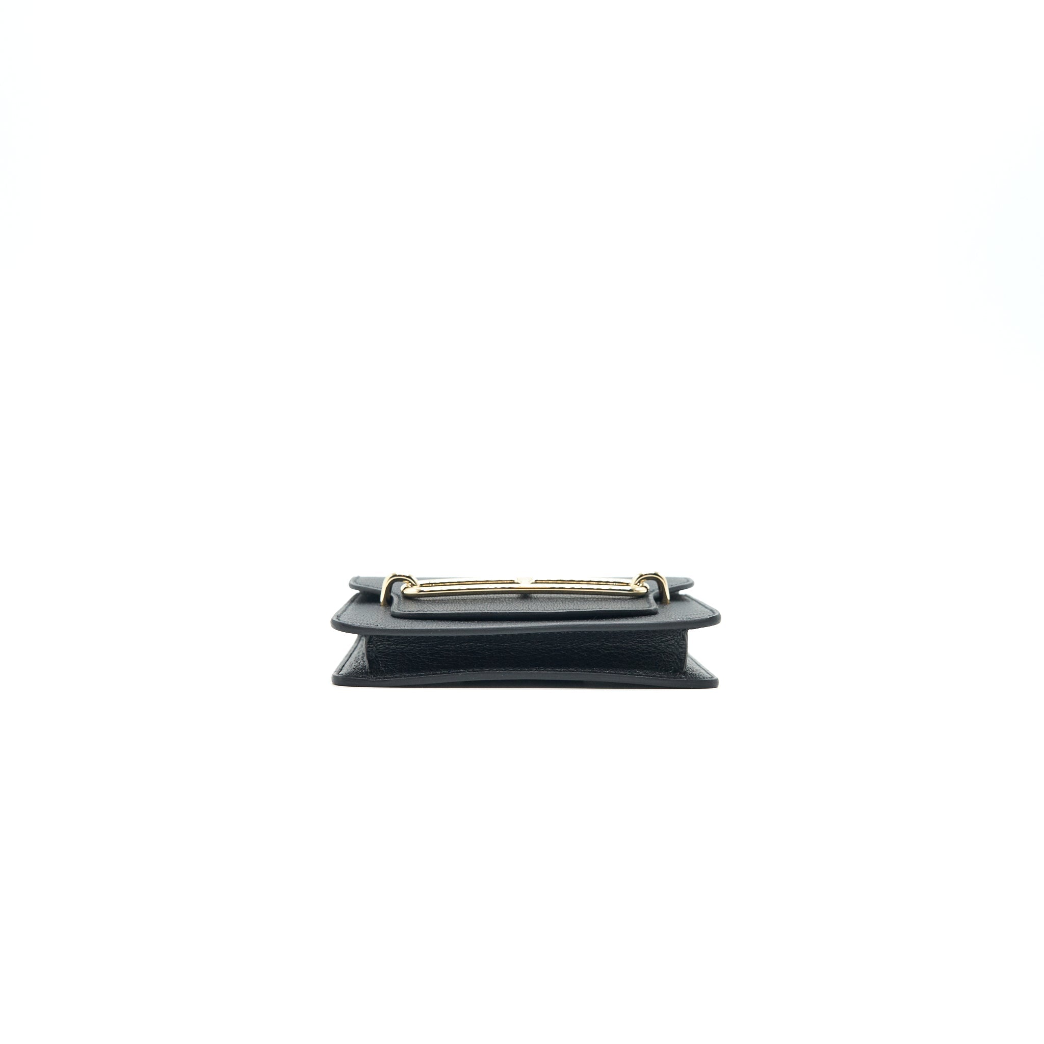 HERMES ROULIS SLIM WALLET EVERCOLOR BLACK GHW
