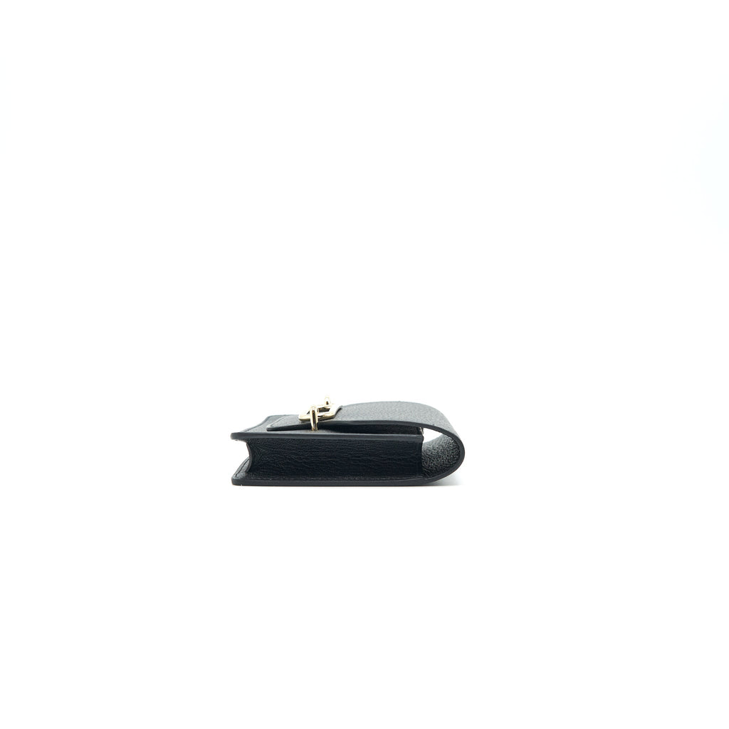 HERMES ROULIS SLIM WALLET EVERCOLOR BLACK GHW