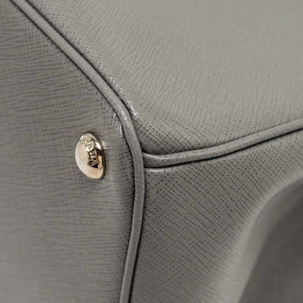 PRADA GALLERIA SAFFIANO TOTE BAG CALFSKIN GREY SHW