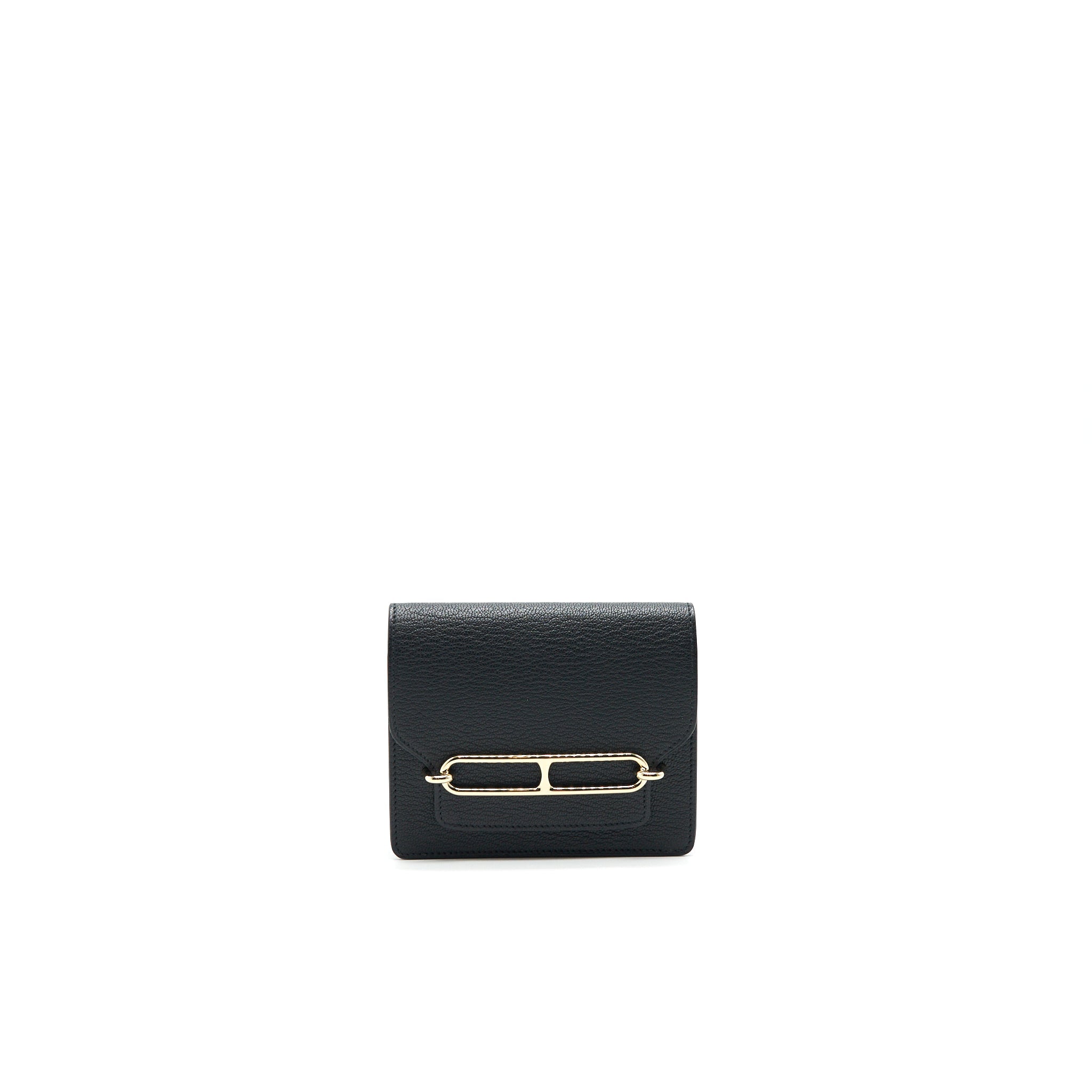 HERMES ROULIS SLIM WALLET EVERCOLOR BLACK GHW
