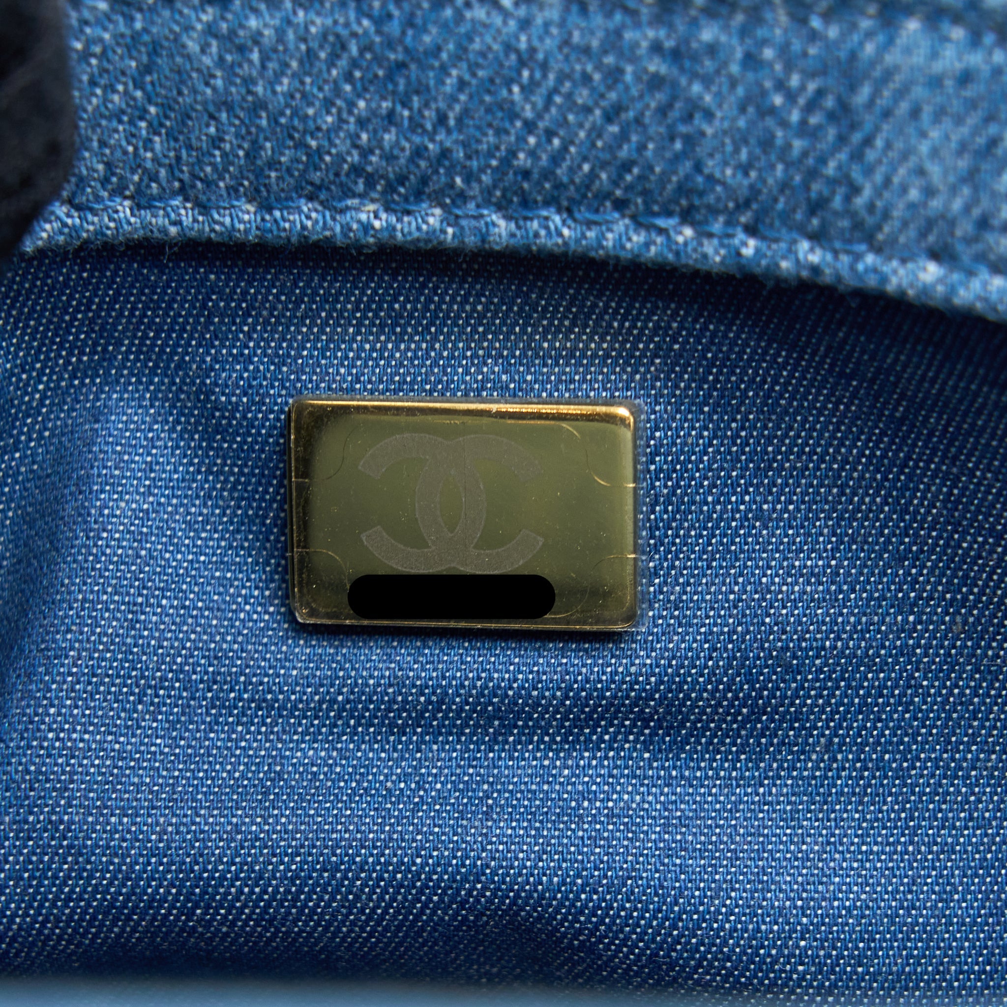 CHANEL PEARL CRUSH MINI SQUARE FLAP BAG DENIM BRUSHED GHW (MICROCHIP)