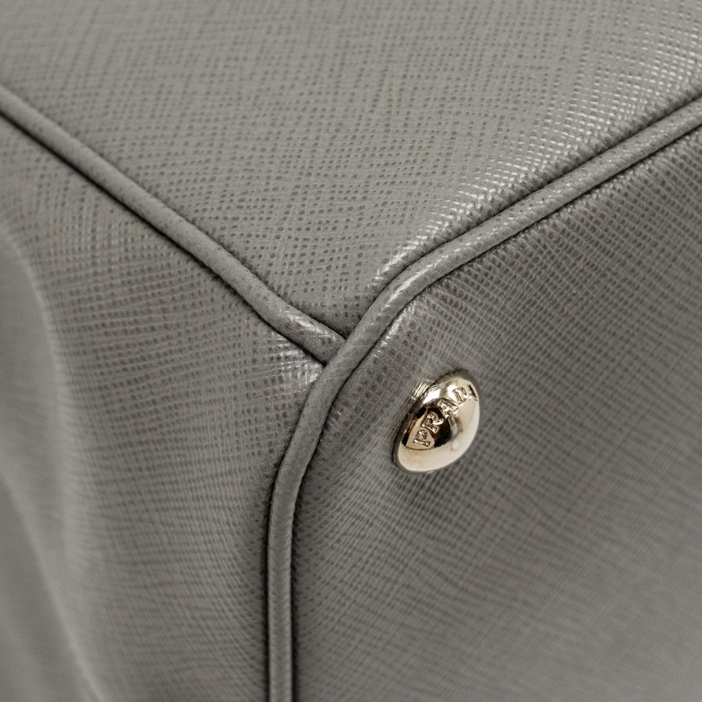 PRADA GALLERIA SAFFIANO TOTE BAG CALFSKIN GREY SHW