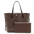 LOUIS VUITTON NEVERFULL MM DAMIER EBENE CANVAS / ROSE BALLERINE