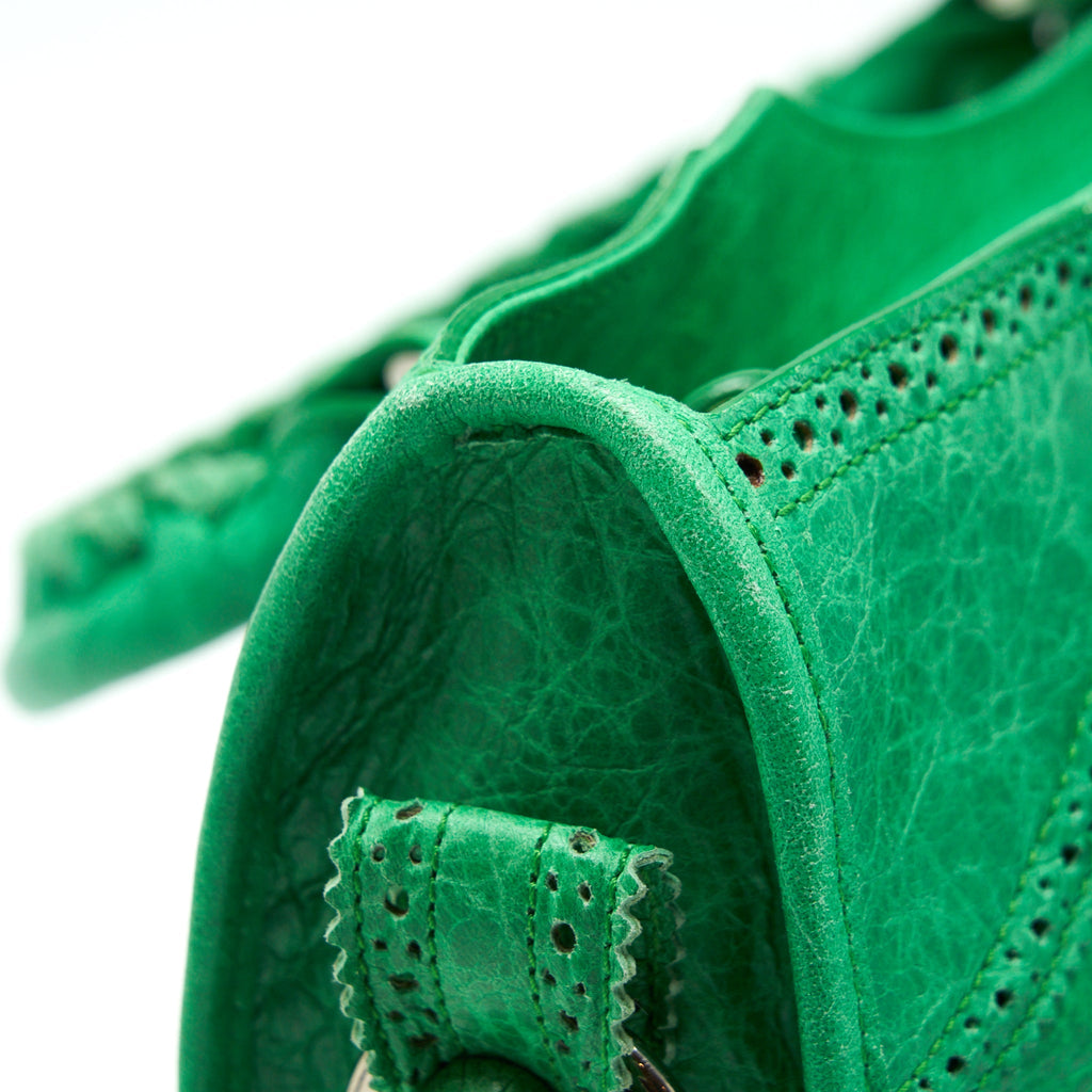 BALENCIAGA LACE CITY BAG GREEN SHW