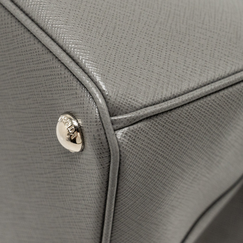 PRADA GALLERIA SAFFIANO TOTE BAG CALFSKIN GREY SHW