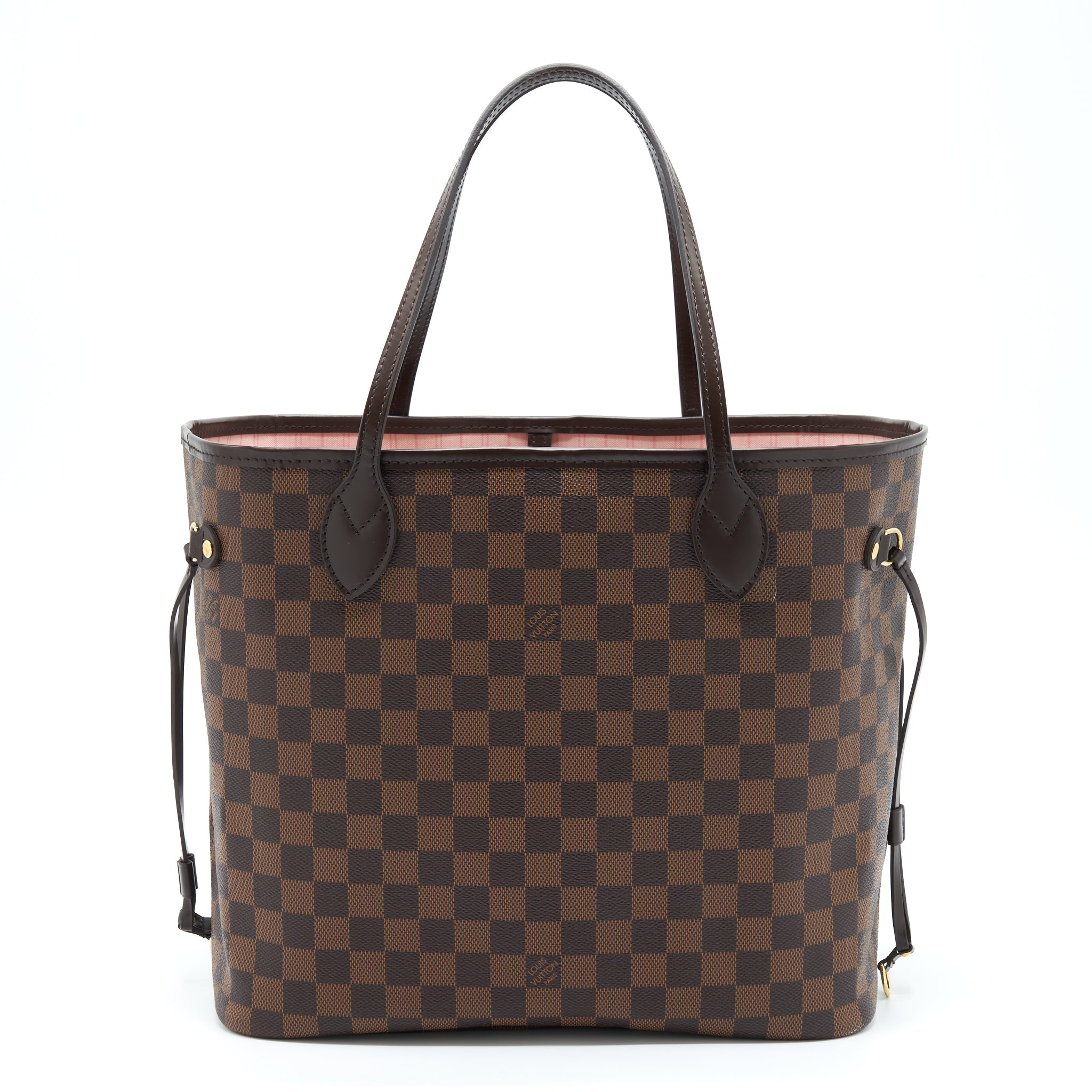LOUIS VUITTON NEVERFULL MM DAMIER EBENE CANVAS / ROSE BALLERINE