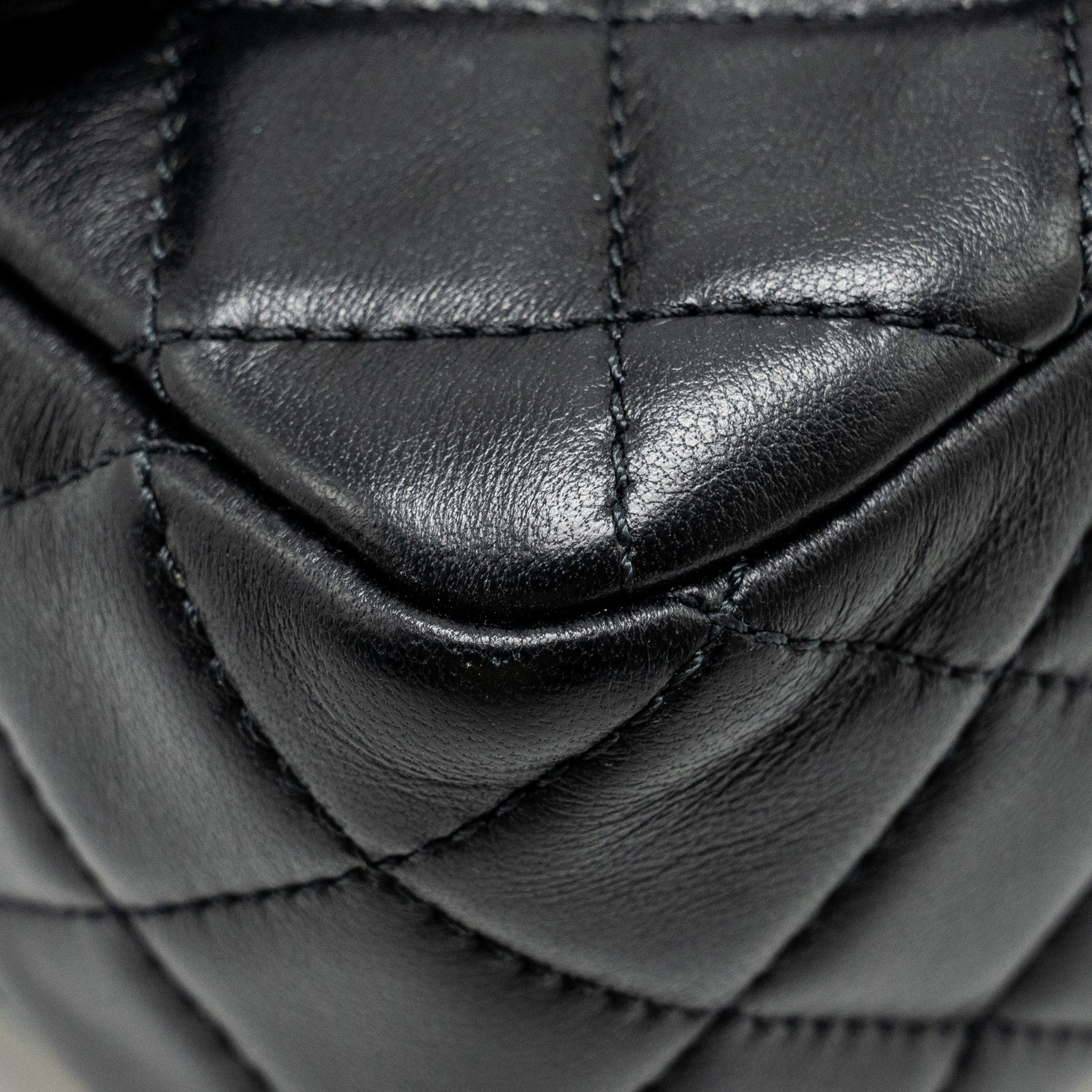 CHANEL PEARL CRUSH MINI SQUARE FLAP BAG LAMBSKIN BLACK GHW