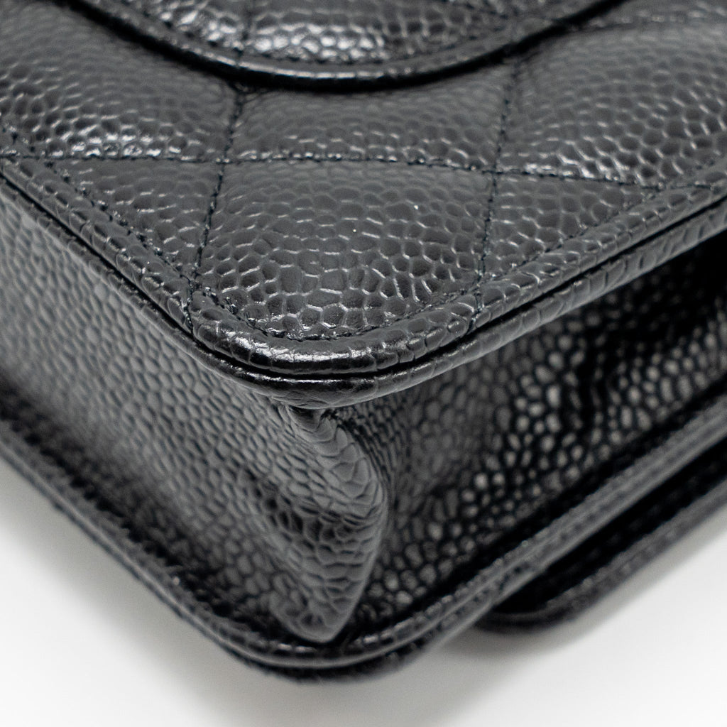 CHANEL CLASSIC WALLET ON CHAIN CAVIAR BLACK GHW