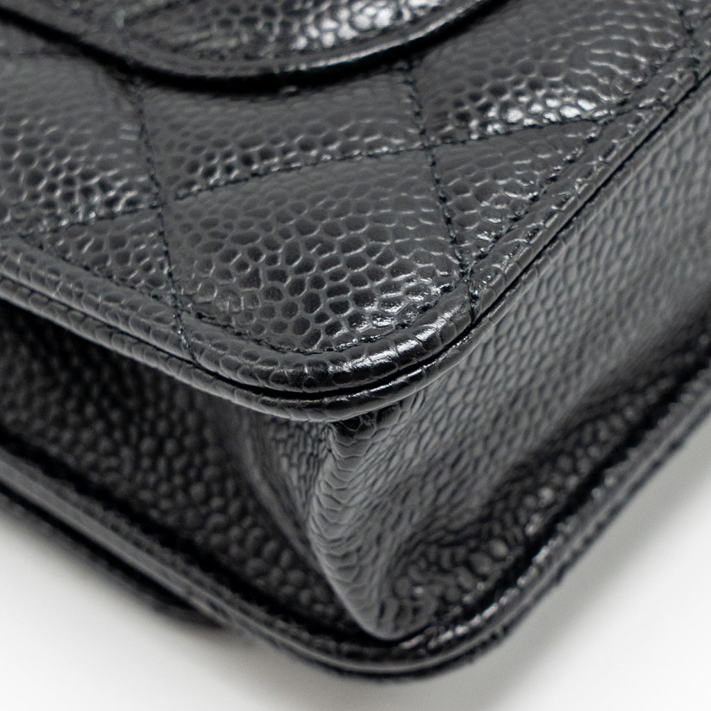 CHANEL CLASSIC WALLET ON CHAIN CAVIAR BLACK GHW