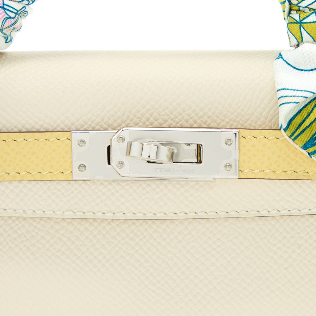 HERMES MINI KELLY II EPSOM NATA/SESAME/JAUNE POUSSIN SHW