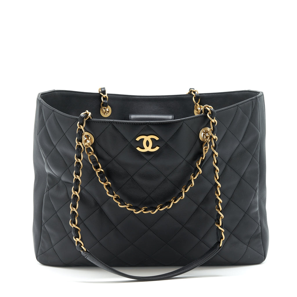 CHANEL SUPPLE TOTE BLACK GHW (MICROCHIP)