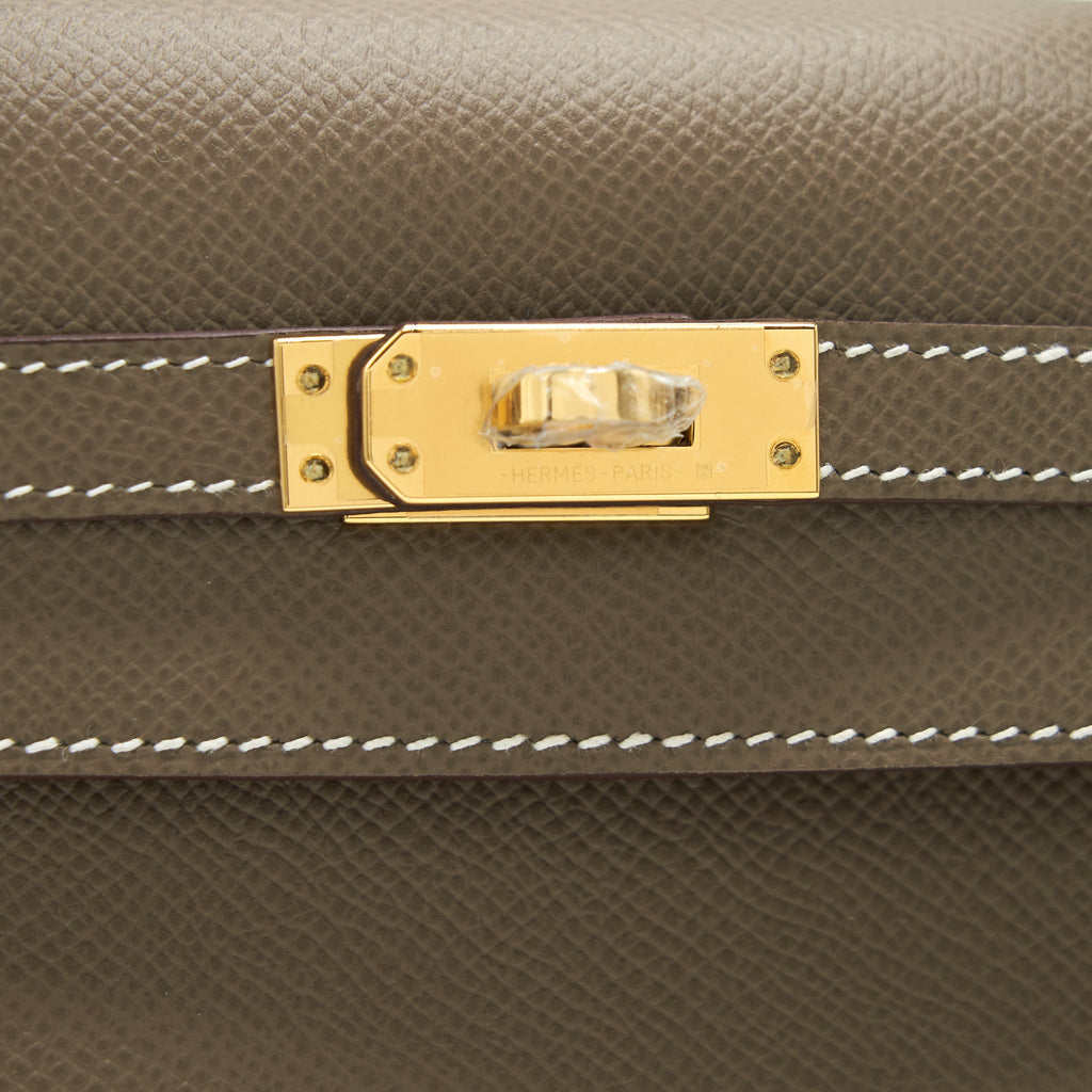 HERMES KELLY 25 SELLIER ETOUPE EPSOM LEATHER GHW