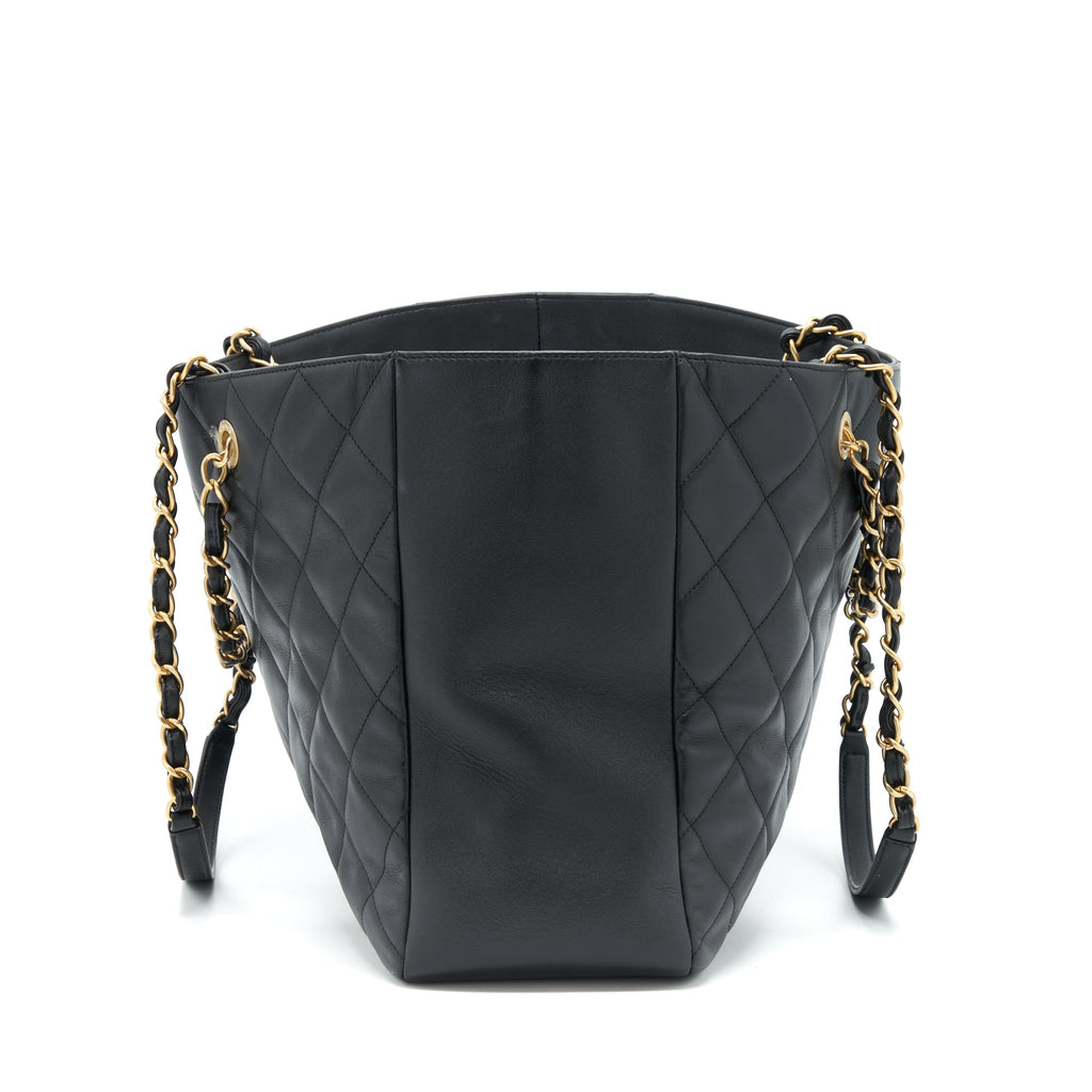 CHANEL SUPPLE TOTE BLACK GHW (MICROCHIP)