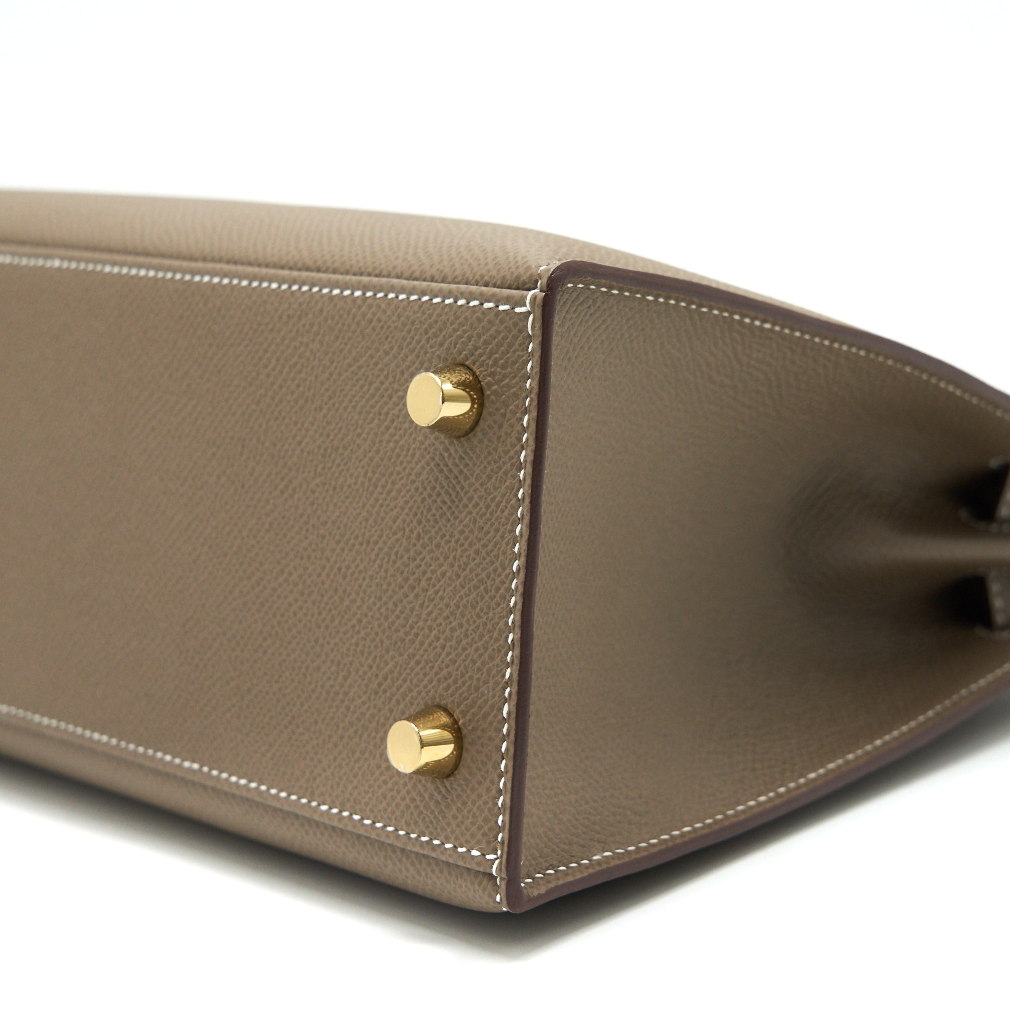 HERMES KELLY 25 SELLIER ETOUPE EPSOM LEATHER GHW
