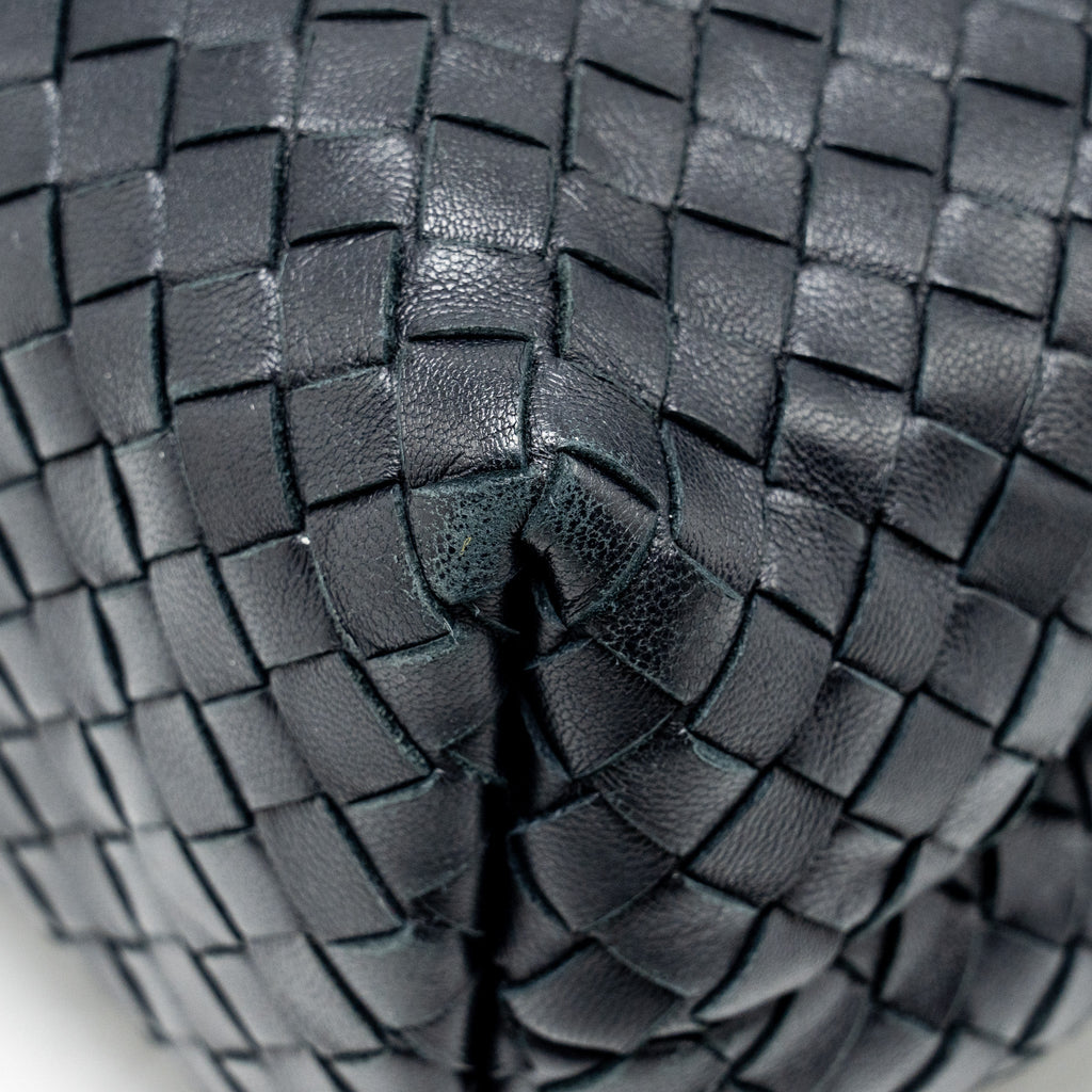 BOTTEGA VENETA OLYMPIA BAG LEATHER BLACK WITH BLACK HARDWARE
