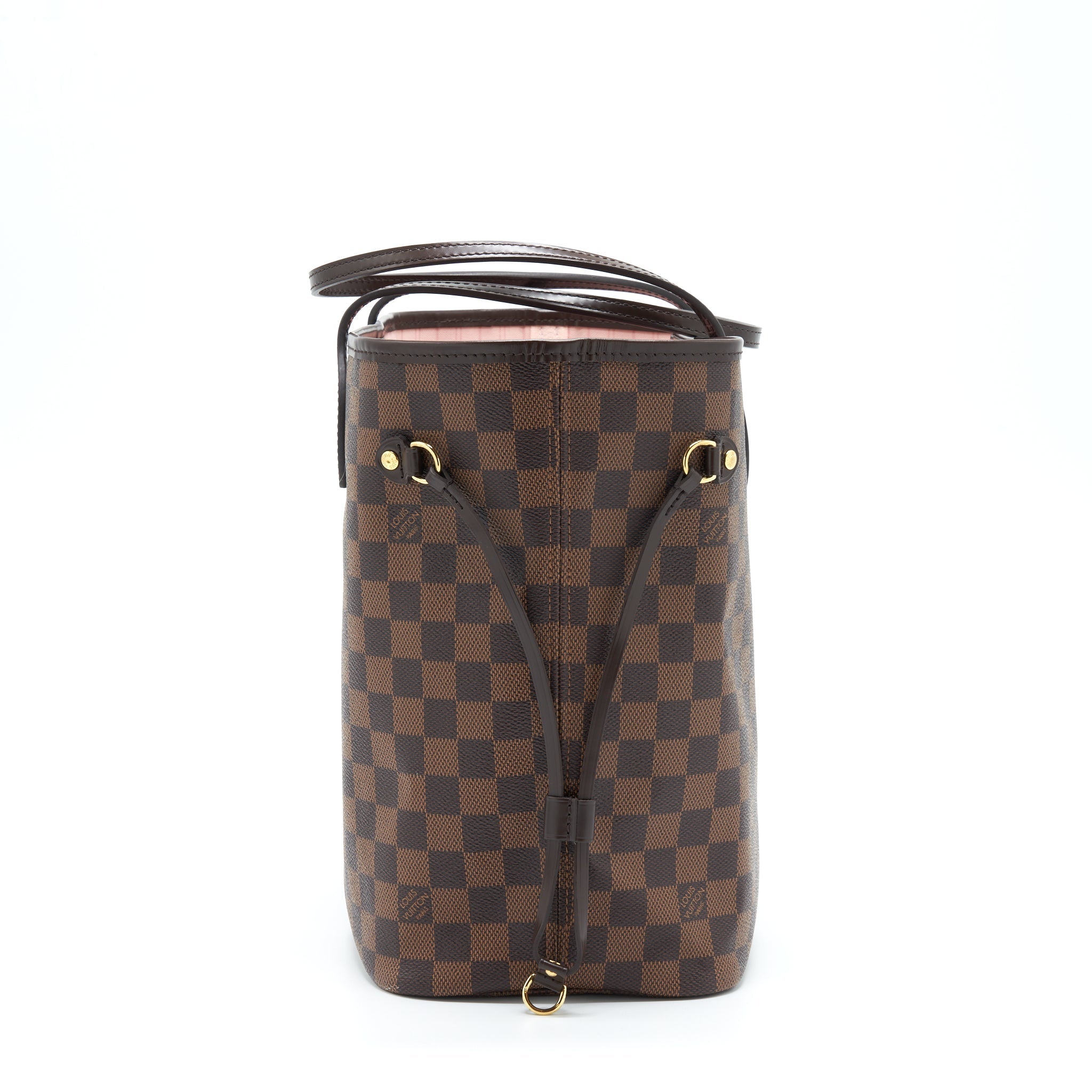 LOUIS VUITTON NEVERFULL MM DAMIER EBENE CANVAS / ROSE BALLERINE