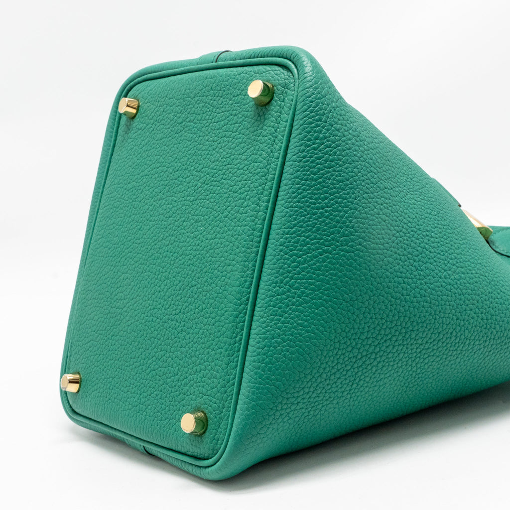 HERMES PICOTIN 18 LOCK BAG TAURILLON MAURICE VERT JADE GHW