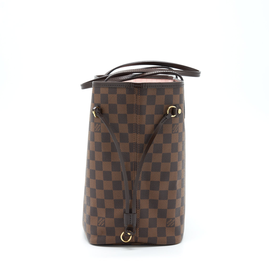 LOUIS VUITTON NEVERFULL MM DAMIER EBENE CANVAS / ROSE BALLERINE
