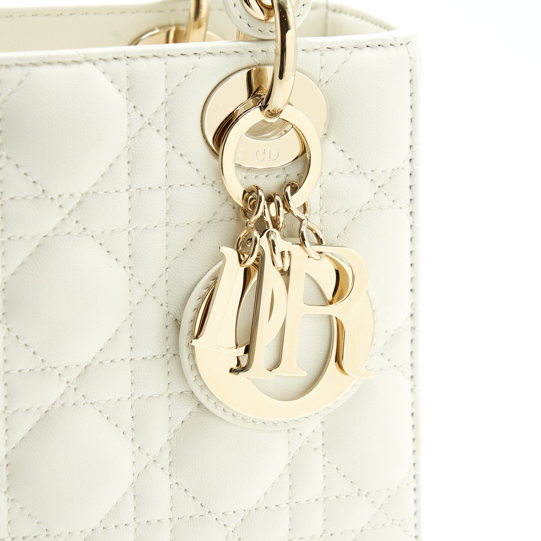 DIOR SMALL LADY DIOR MY ABCDIOR BAG WHITE LGHW