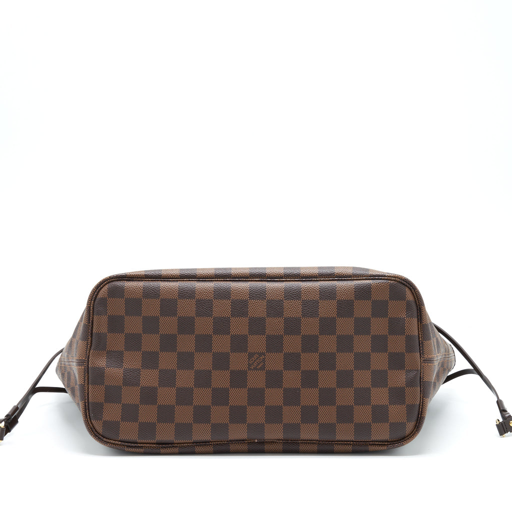 LOUIS VUITTON NEVERFULL MM DAMIER EBENE CANVAS / ROSE BALLERINE