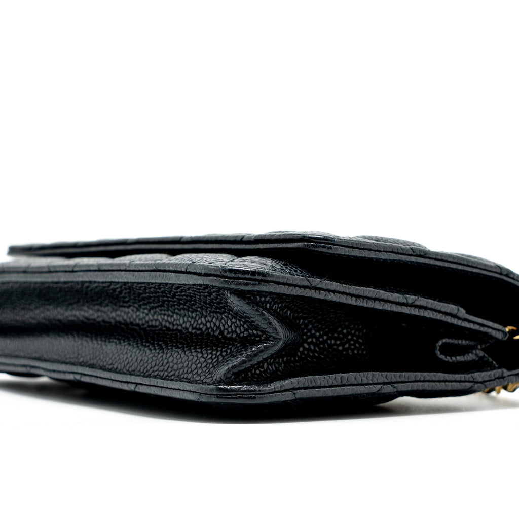 CHANEL CLASSIC WALLET ON CHAIN CAVIAR BLACK GHW