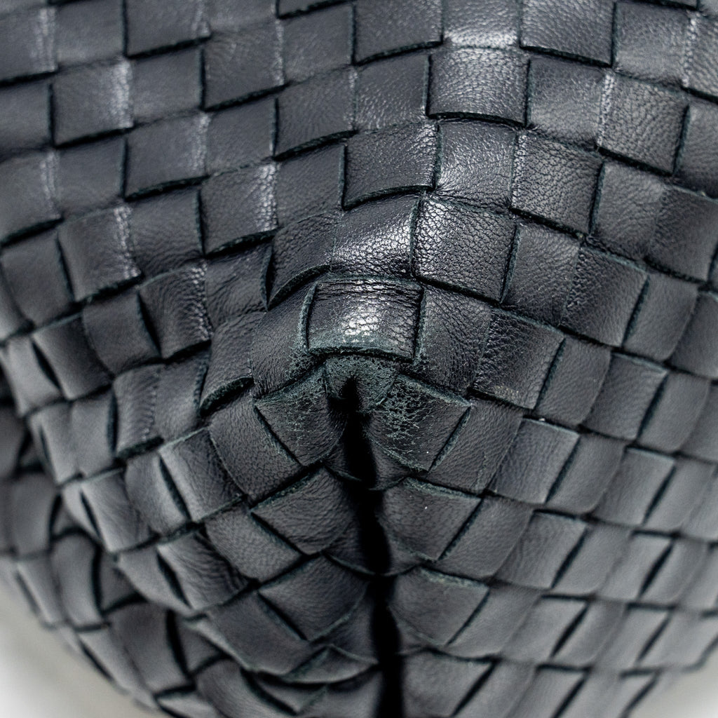BOTTEGA VENETA OLYMPIA BAG LEATHER BLACK WITH BLACK HARDWARE