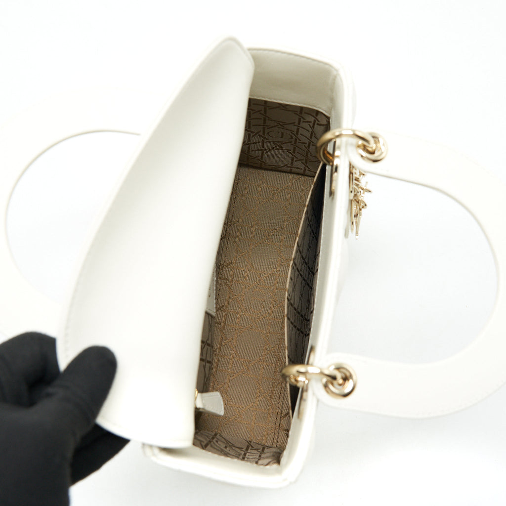 DIOR SMALL LADY DIOR MY ABCDIOR BAG WHITE LGHW