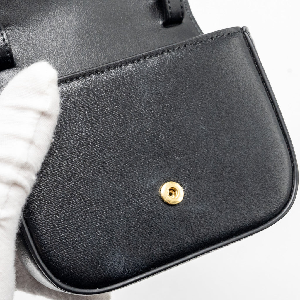 CELINE MINI TRIOMPHE SHINY CALFSKIN BLACK GHW