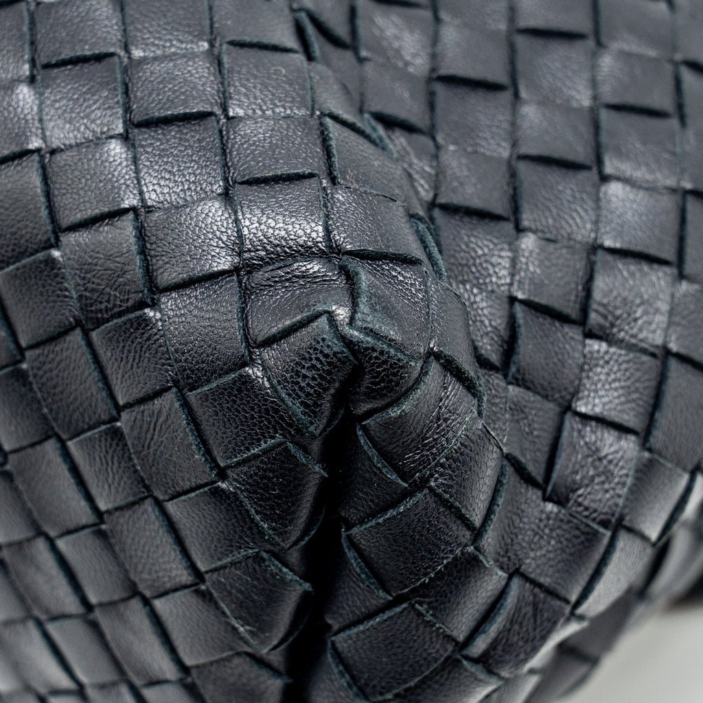 BOTTEGA VENETA OLYMPIA BAG LEATHER BLACK WITH BLACK HARDWARE