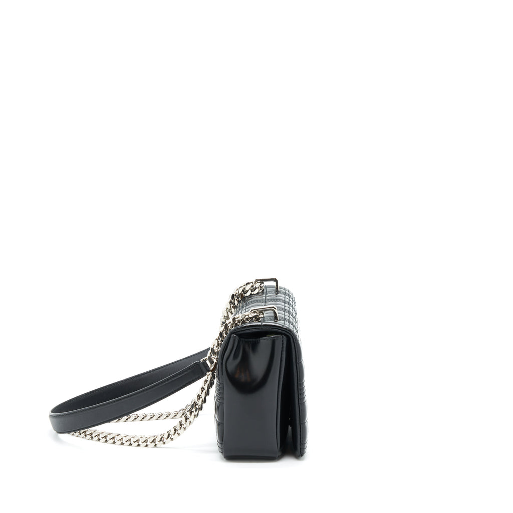 BURBERRY SMALL HORSEFERRY PRINT QUILTED LOLA BAG BLACK SHW