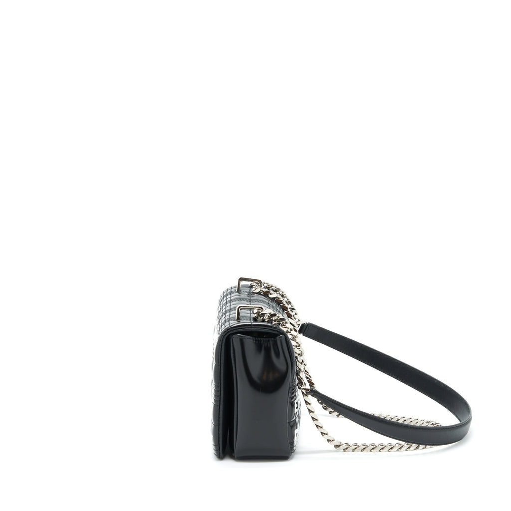 BURBERRY SMALL HORSEFERRY PRINT QUILTED LOLA BAG BLACK SHW
