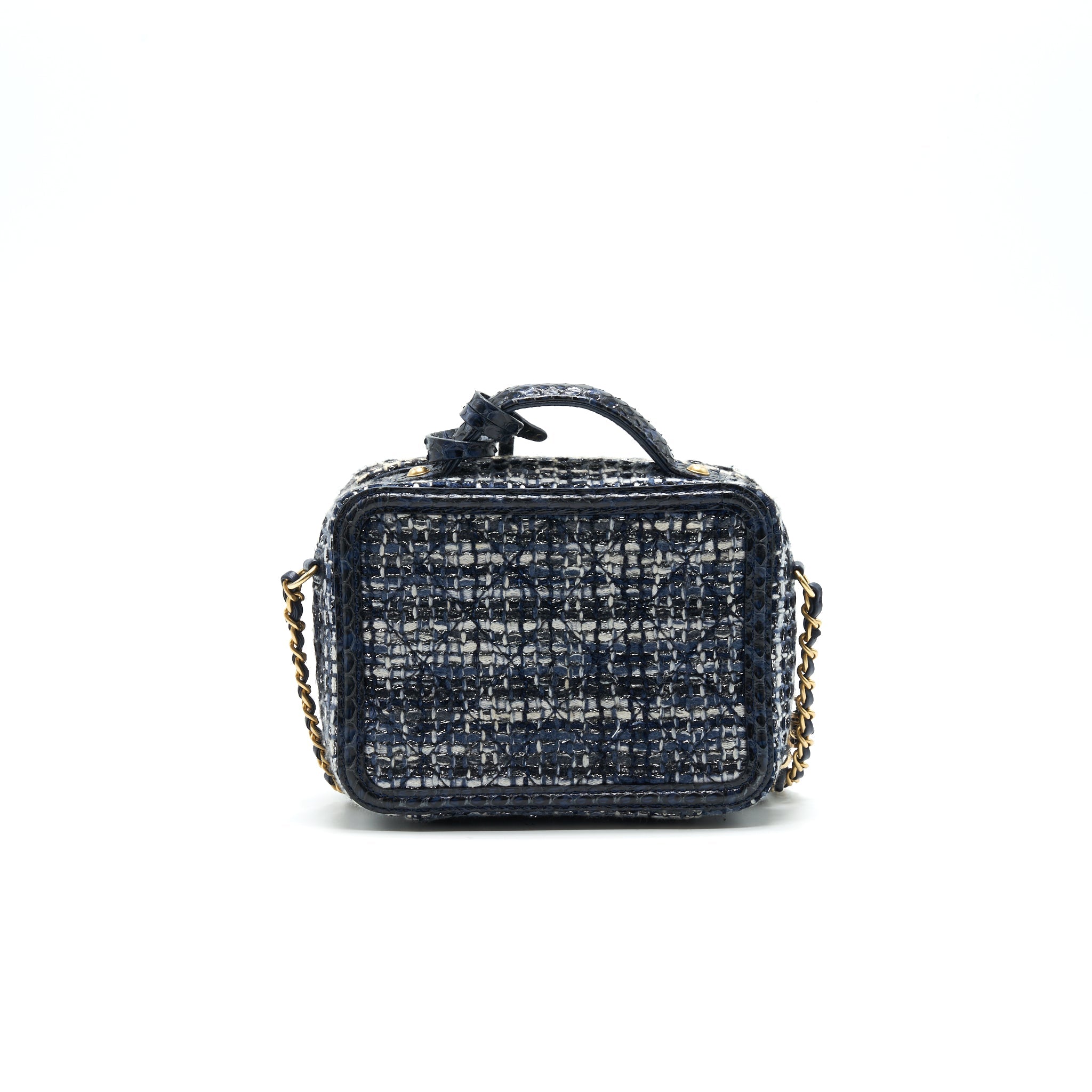 CHANEL TWEED AND PYTHON SMALL VANITY CASE
