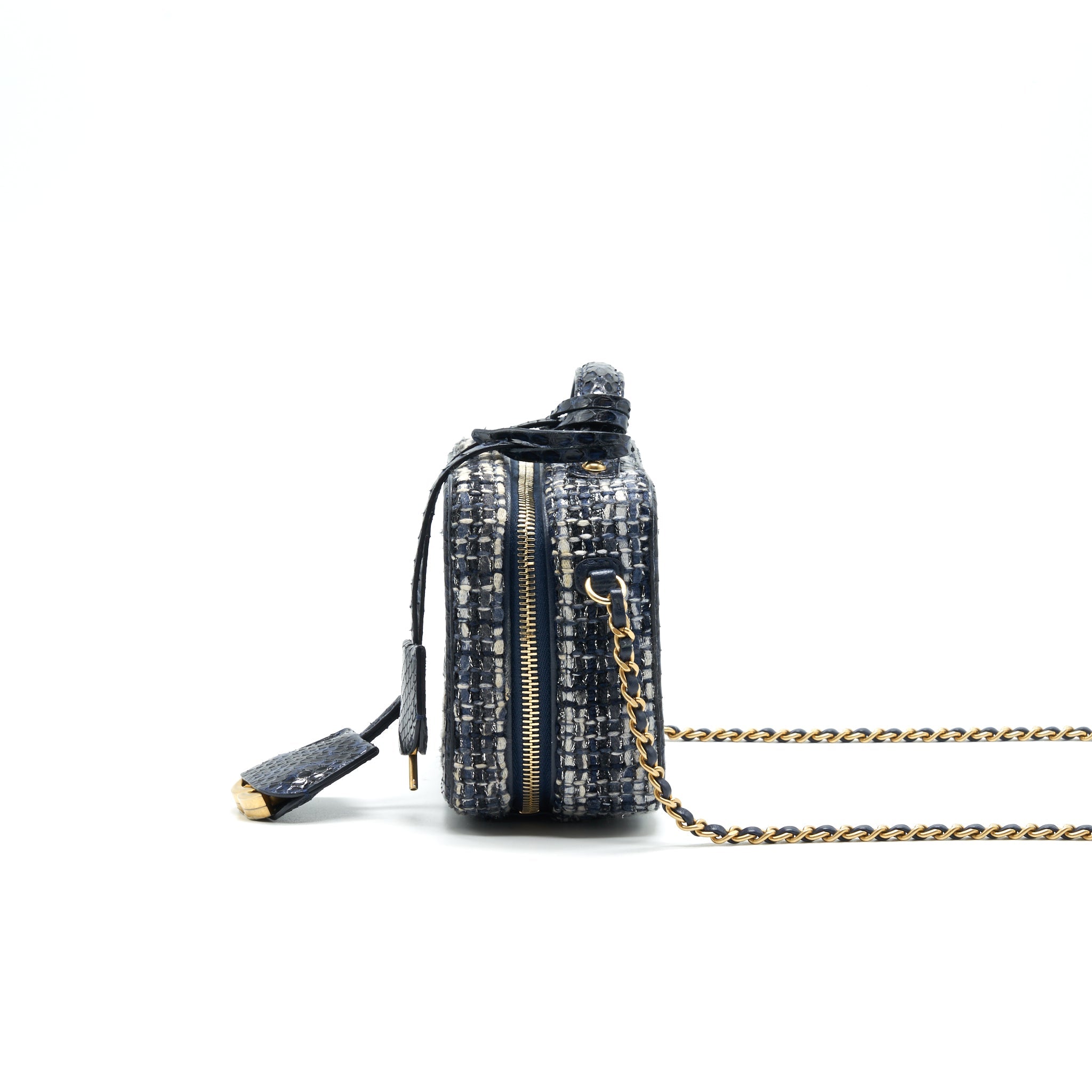 CHANEL TWEED AND PYTHON SMALL VANITY CASE