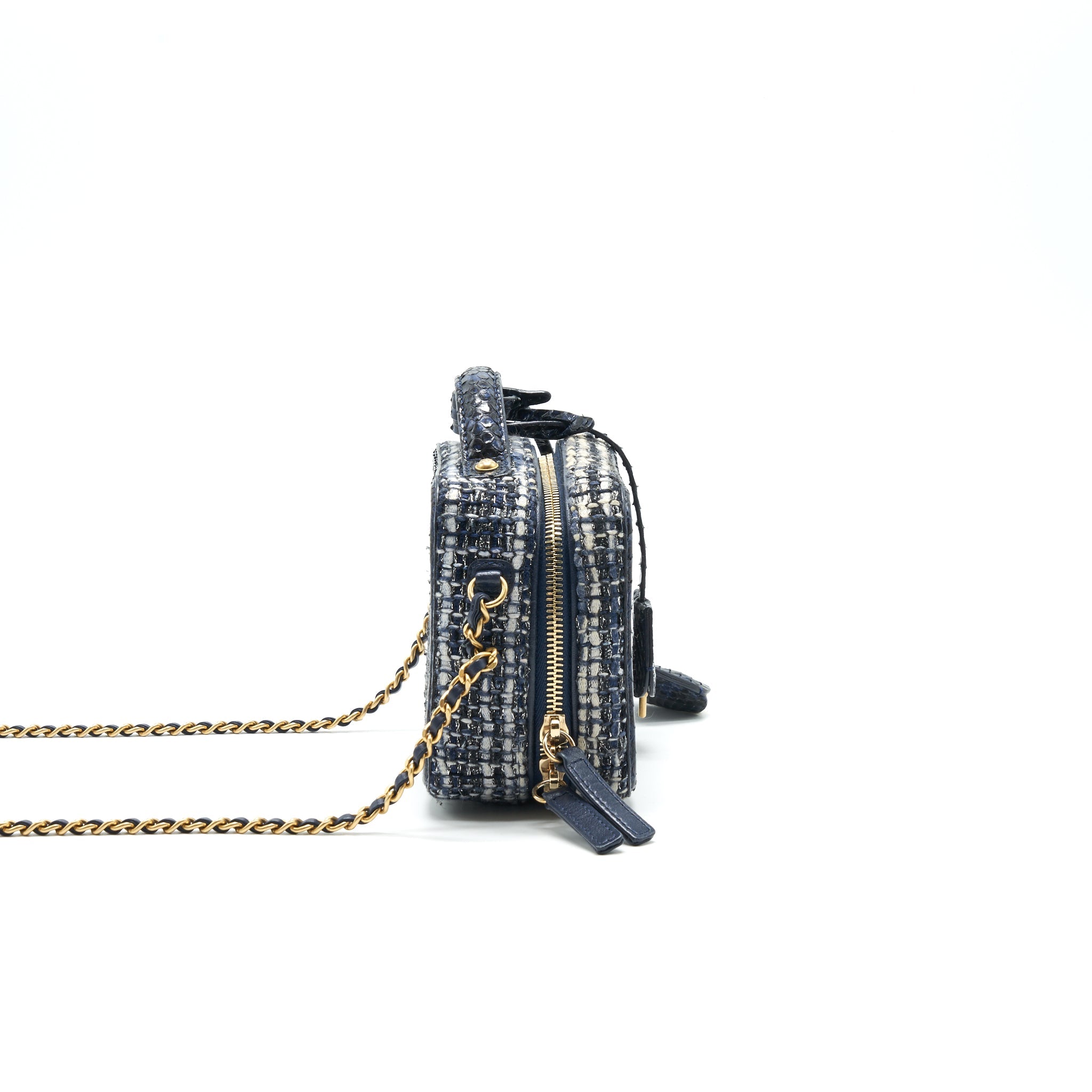 CHANEL TWEED AND PYTHON SMALL VANITY CASE
