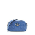 GUCCI GG MARMONT MATELASSE SHOULDER BAG BLUE SHW