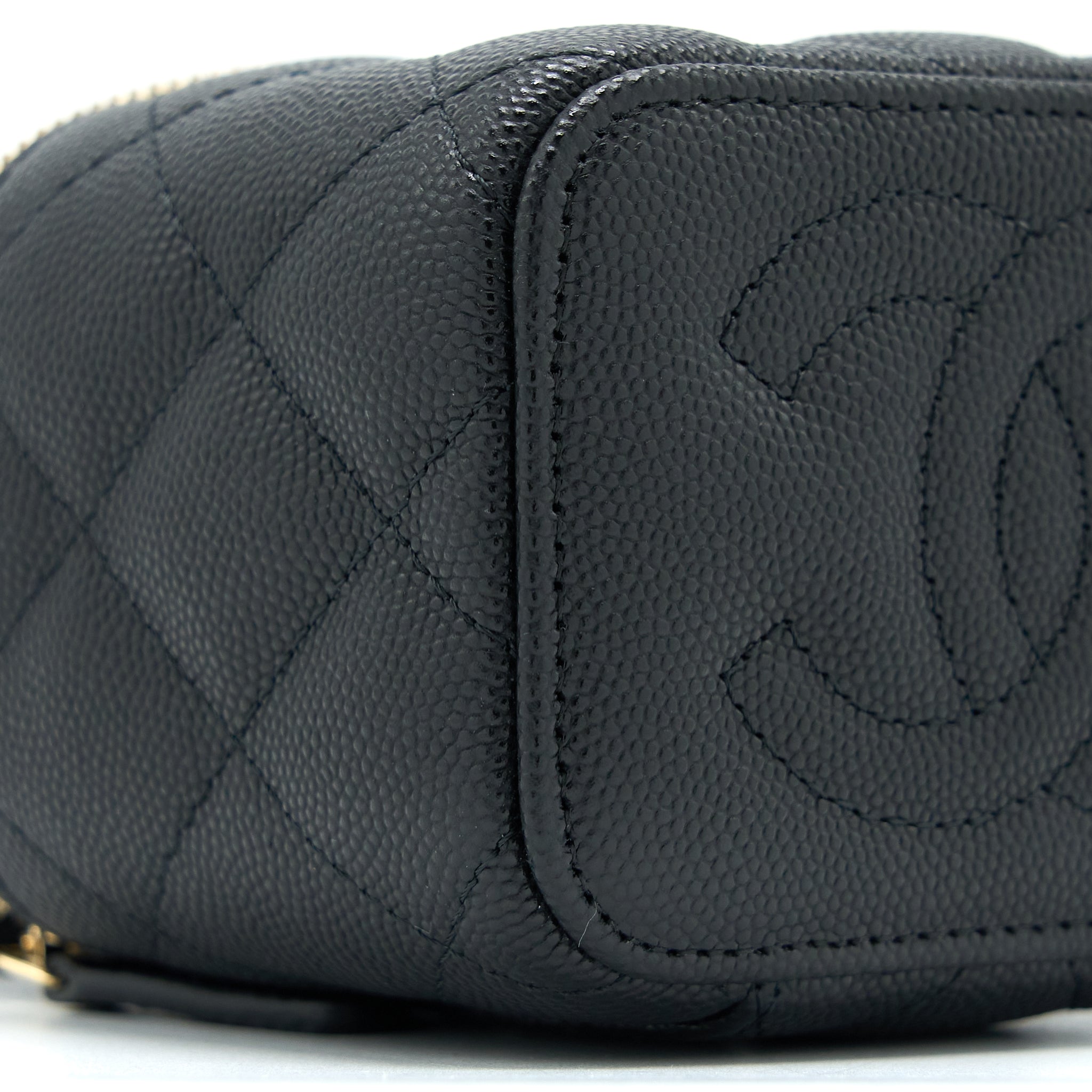 CHANEL 23C MINI VANITY WITH CHAIN CAVIAR BLACK LGHW