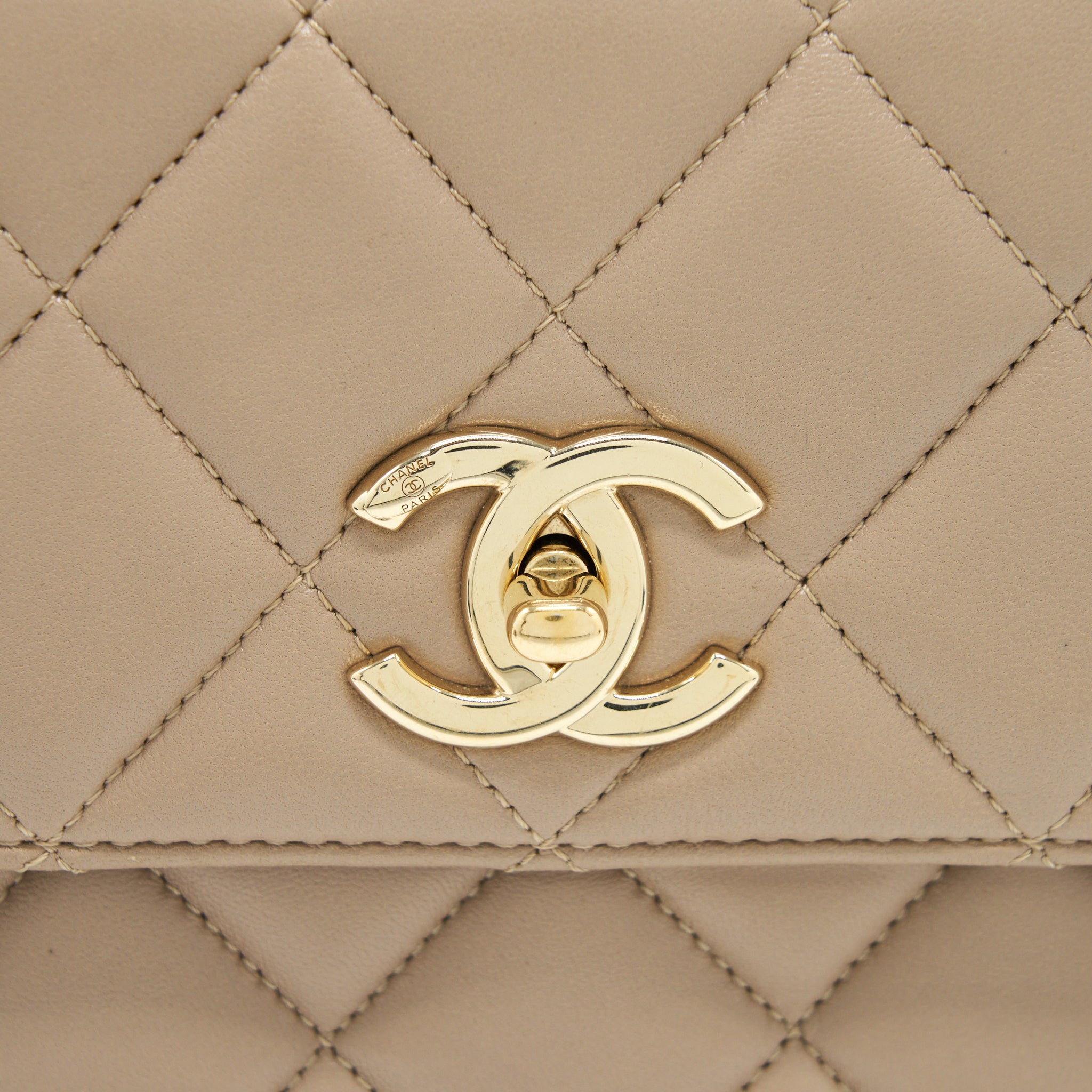 CHANEL TRENDY CC FLAP BAG LAMBSKIN BEIGE LGHW