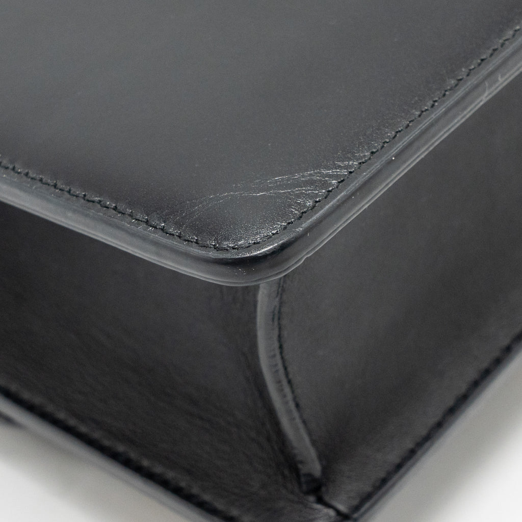 DIOR MEDIUM 30 MONTAIGNE FLAP BAG CALFSKIN BLACK GHW