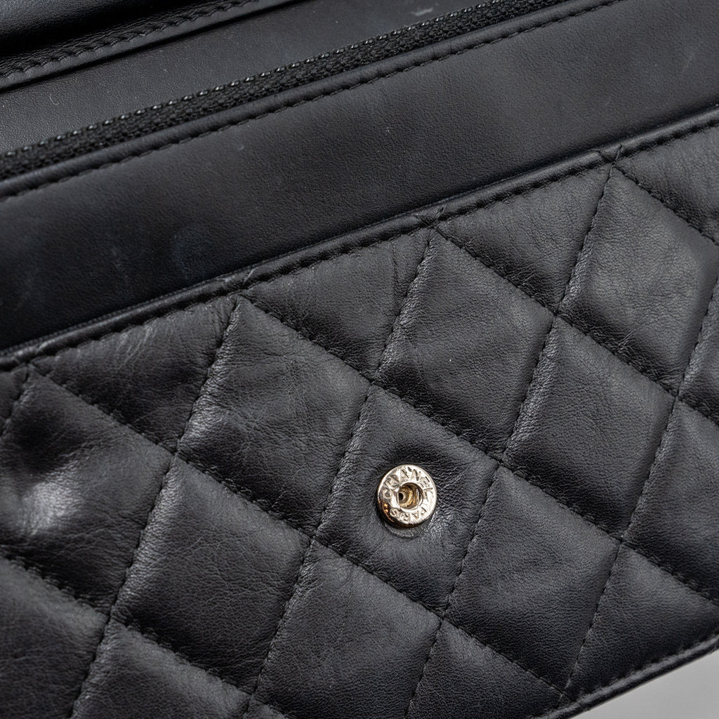 CHANEL 2.55 REISSUE LUCKY CHARMS WALLET ON CHAIN AGED CALFSKIN BLACK RUTHENIUM HARDWARE