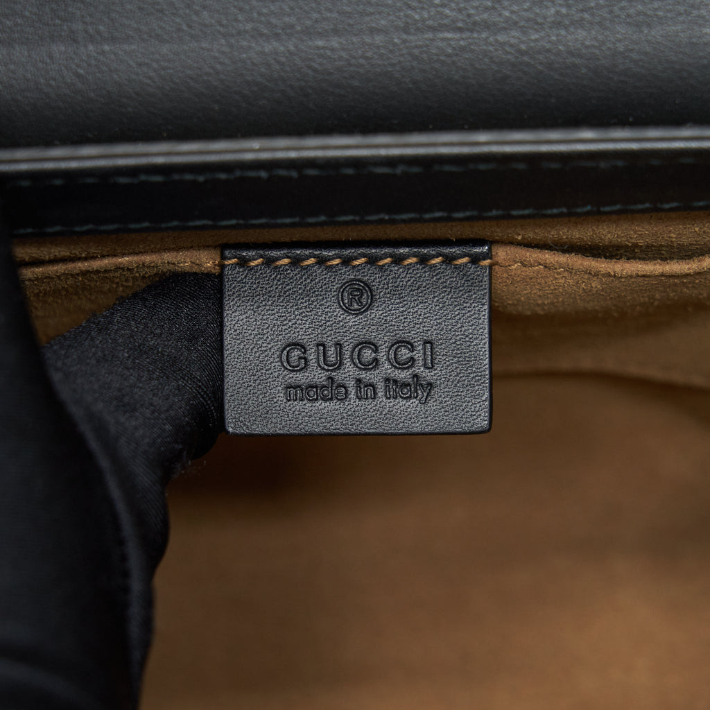 GUCCI SMALL PADLOCK SHOULDER BAG GG SUPREME CANVAS / BLACK GHW