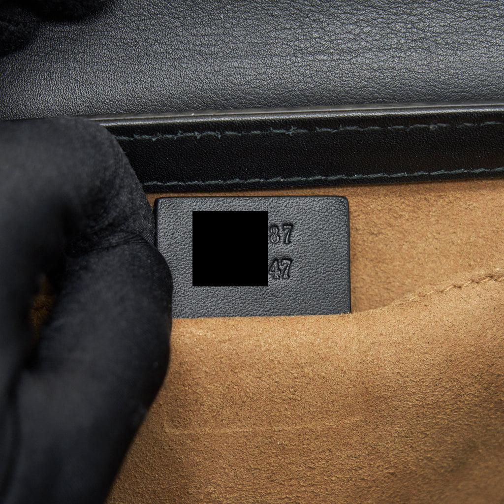 GUCCI SMALL PADLOCK SHOULDER BAG GG SUPREME CANVAS / BLACK GHW