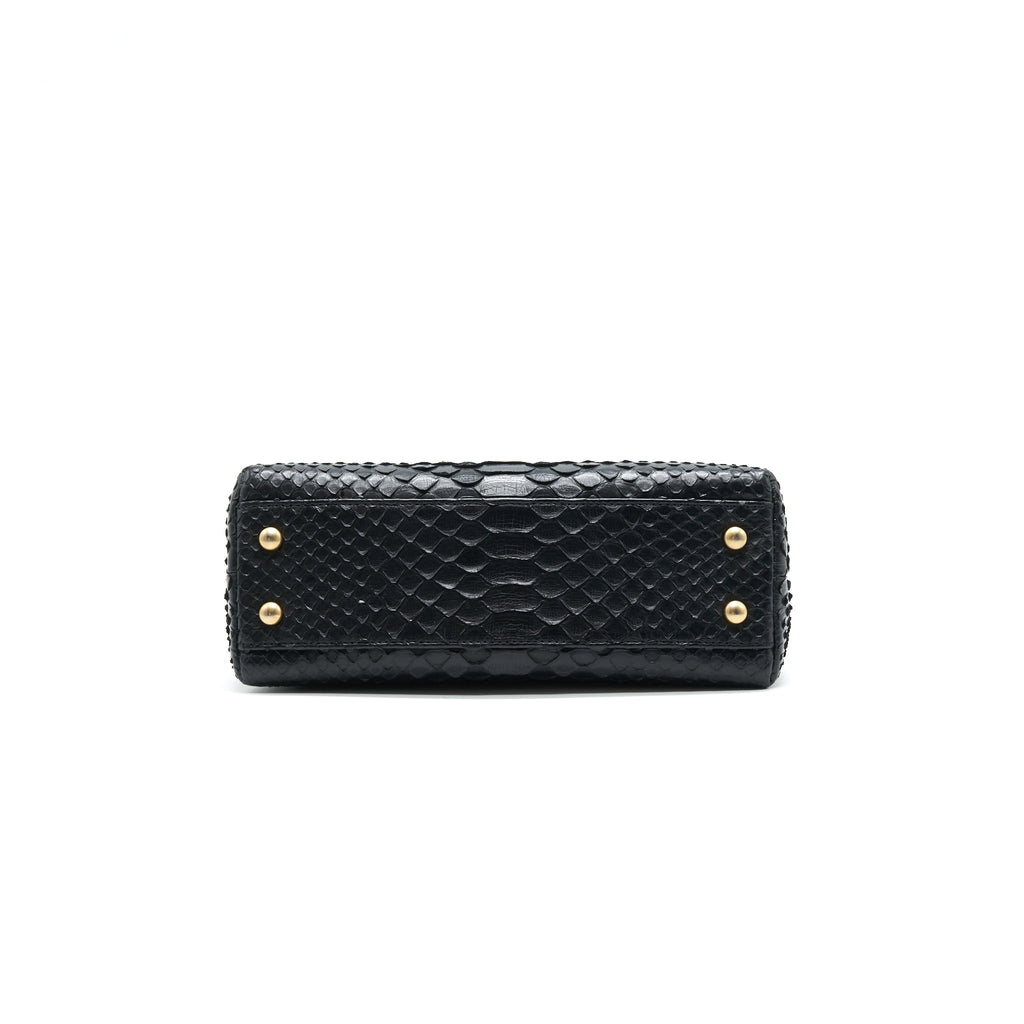 CHANEL COCO HANDLE MINI PYTHON LEATHER BLACK GHW