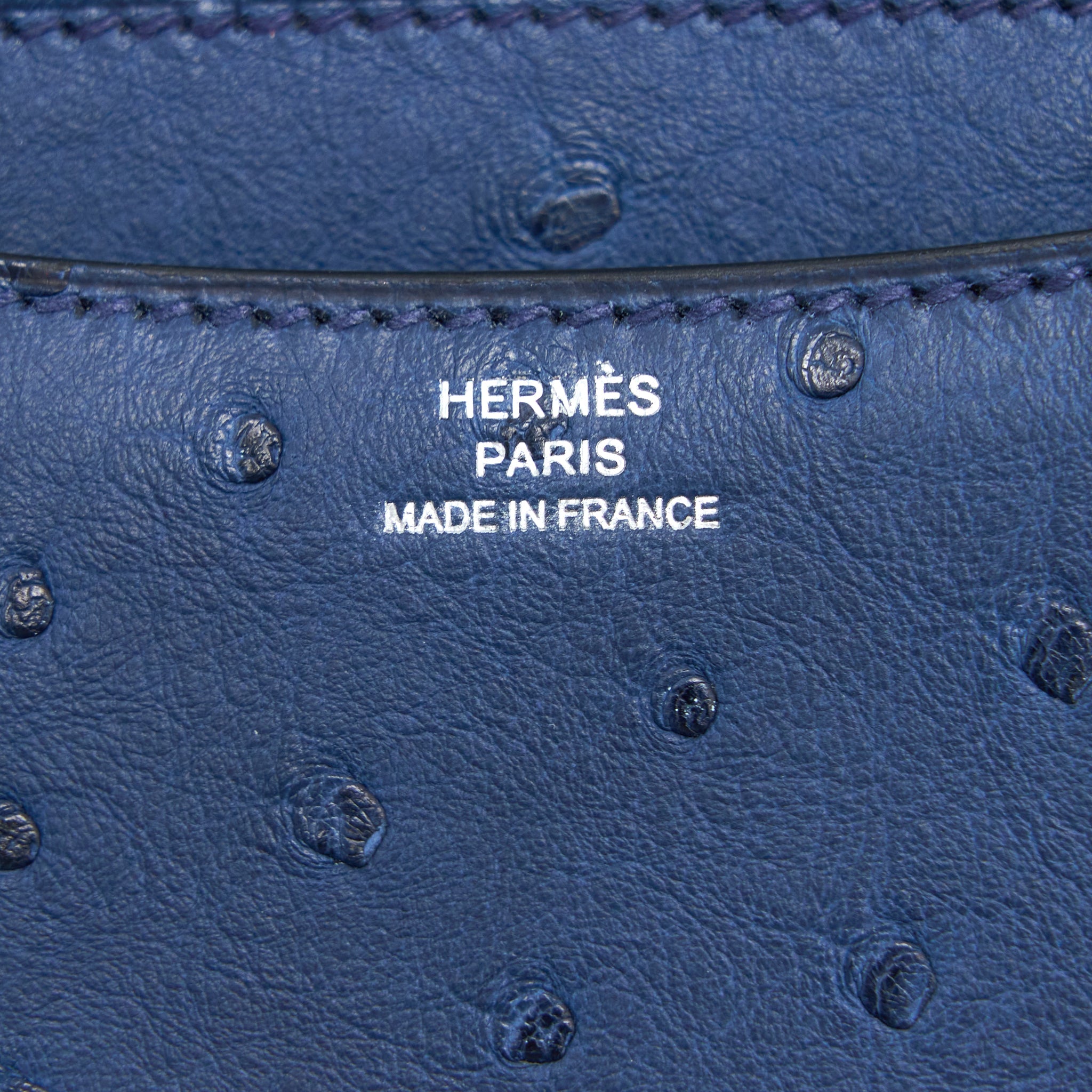 HERMES MINI CONSTANCE OSTRICH 7L BLEU DE MALTE SHW