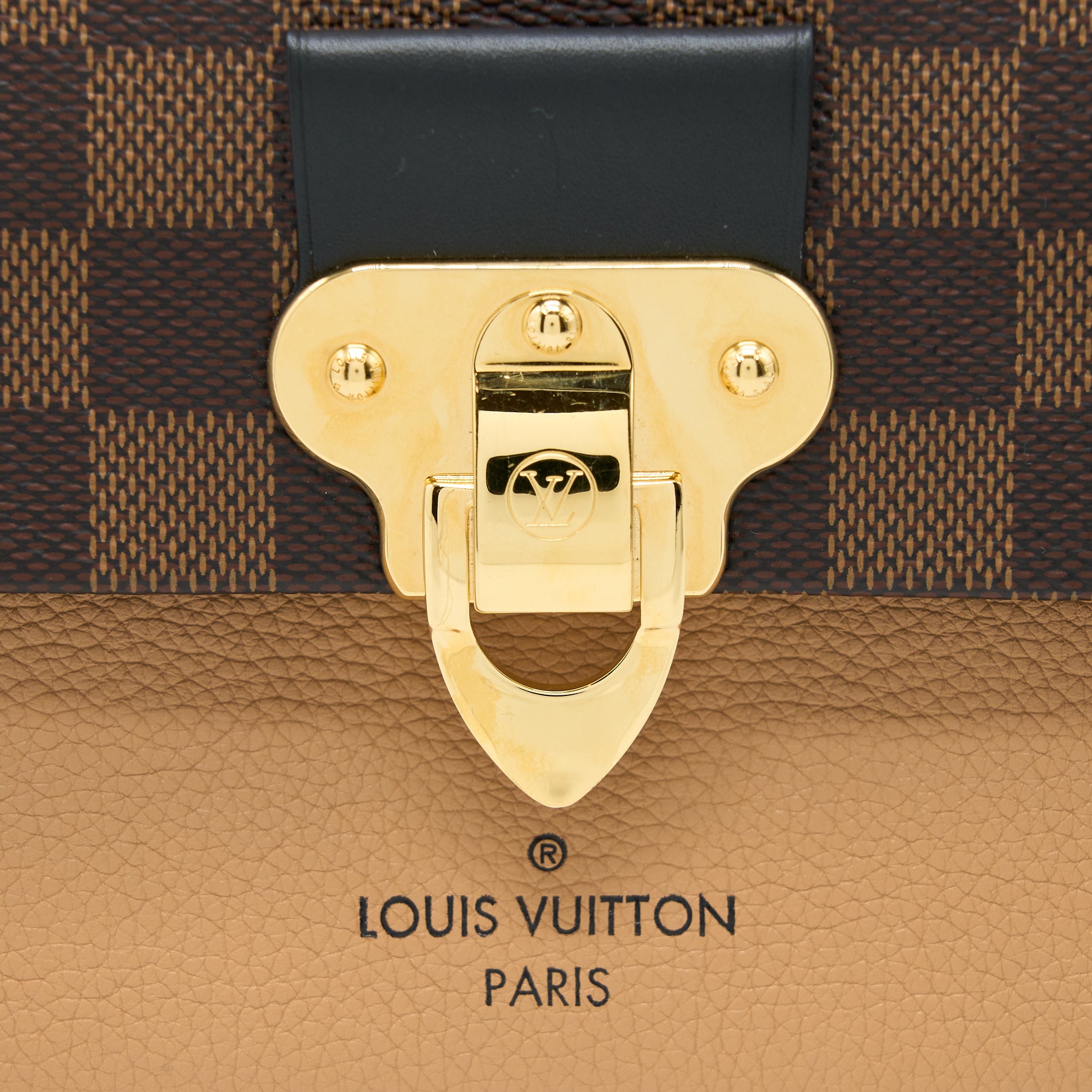 LOUIS VUITTON VAVIN PM DAMIER EBENE CANVAS BEIGE GHW