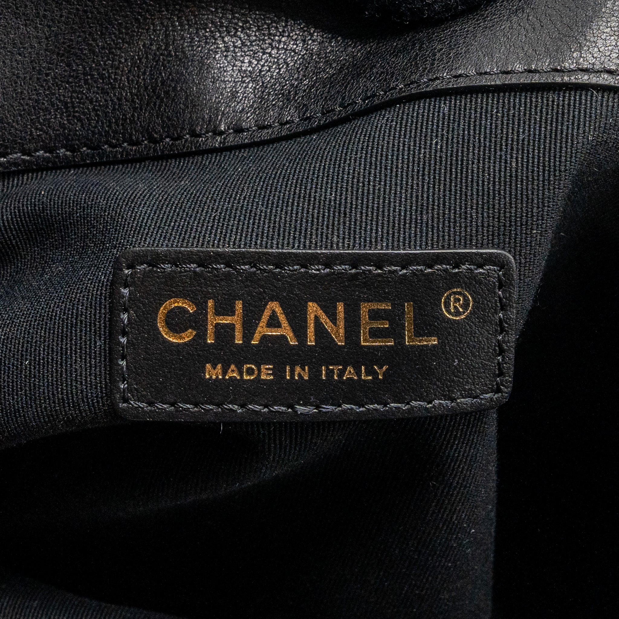CHANEL LARGE TOTE BAG LAMBSKIN BLACK BRUSHED GHW